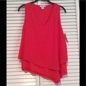 Bar III Asymmetrical Red Top